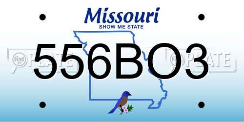 556BO3 Missouri License Plate