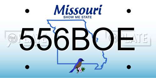 556BOE Missouri License Plate