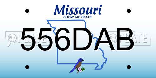 556DAB Missouri License Plate