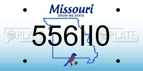 556II0 Missouri License Plate