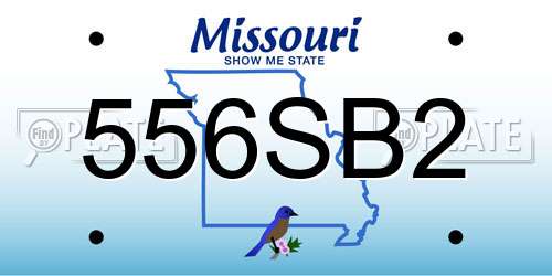 556SB2 Missouri License Plate