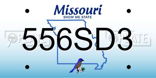 556SD3 Missouri License Plate