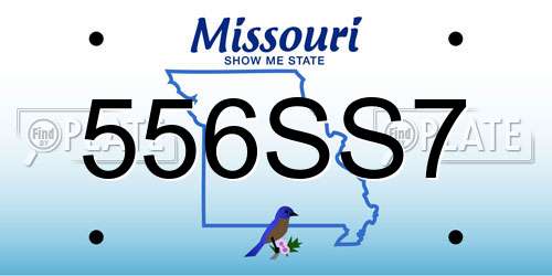 556SS7 Missouri License Plate