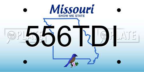 556TDI Missouri License Plate