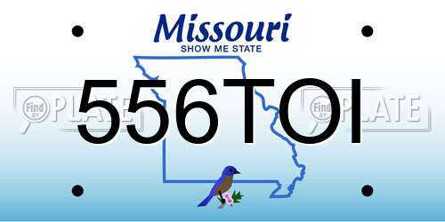 556TOI Missouri License Plate