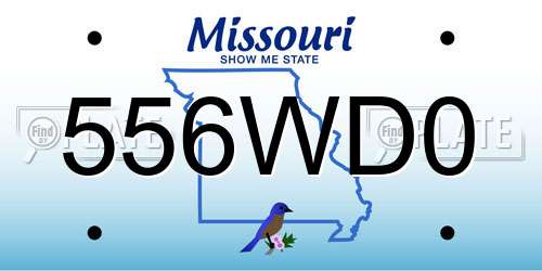 556WD0 Missouri License Plate