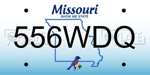 556WDQ Missouri License Plate