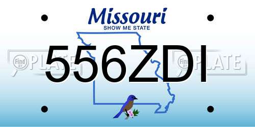 556ZDI Missouri License Plate