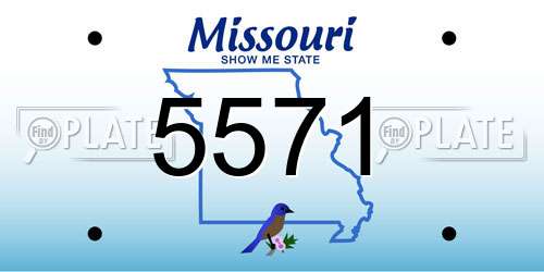 5571 Missouri License Plate
