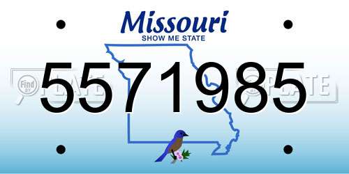 5571985 Missouri License Plate