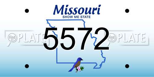5572 Missouri License Plate