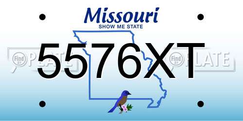 5576XT Missouri License Plate
