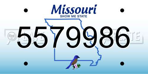 5579986 Missouri License Plate