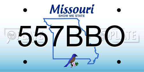 557BBO Missouri License Plate