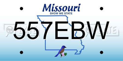 557EBW Missouri License Plate
