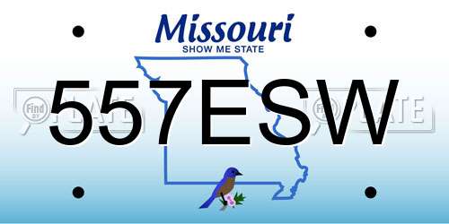 557ESW Missouri License Plate