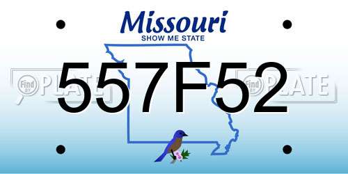557F52 Missouri License Plate
