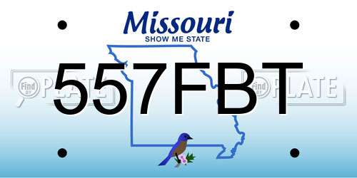 557FBT Missouri License Plate