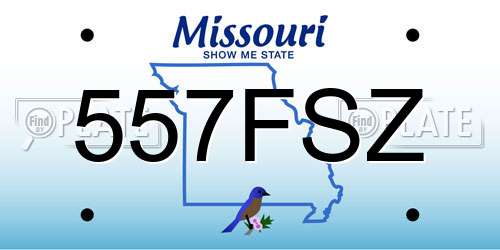 557FSZ Missouri License Plate