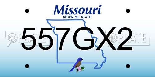 557GX2 Missouri License Plate