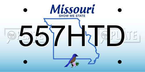 557HTD Missouri License Plate