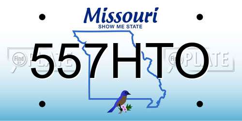 557HTO Missouri License Plate