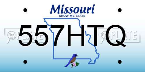 557HTQ Missouri License Plate