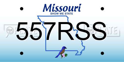 557RSS Missouri License Plate