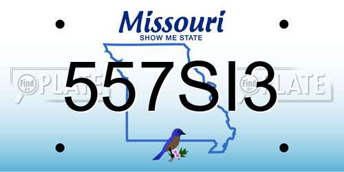 557SI3 Missouri License Plate