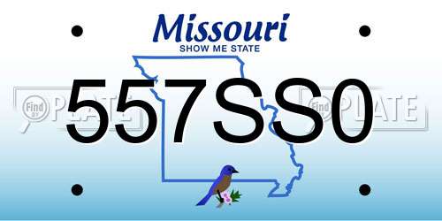 557SS0 Missouri License Plate