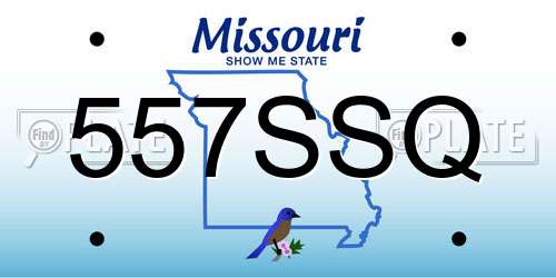 557SSQ Missouri License Plate