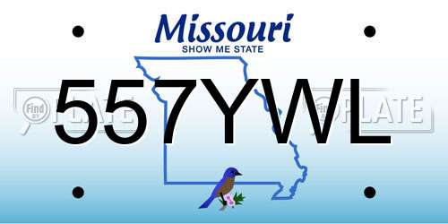 557YWL Missouri License Plate