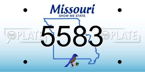 5583 Missouri License Plate