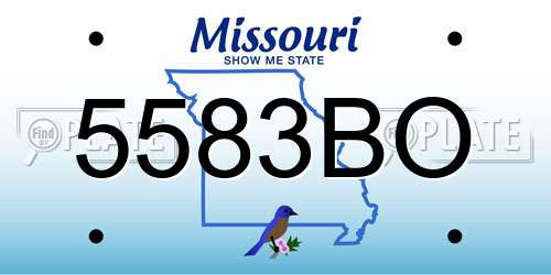 5583BO Missouri License Plate