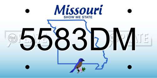 5583DM Missouri License Plate