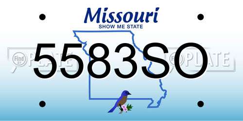 5583SO Missouri License Plate
