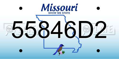 55846D2 Missouri License Plate
