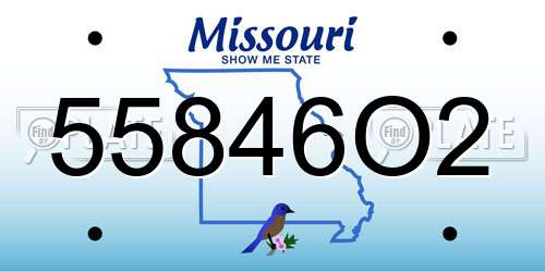 55846O2 Missouri License Plate