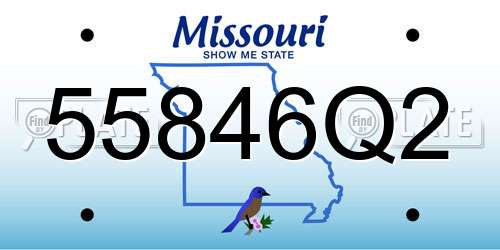 55846Q2 Missouri License Plate