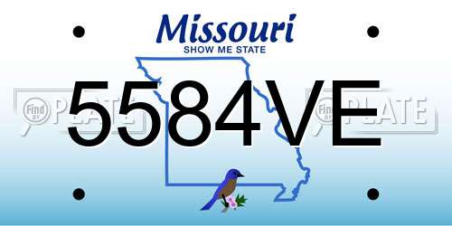 5584VE Missouri License Plate