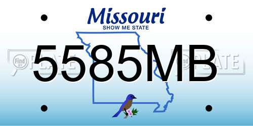 5585MB Missouri License Plate