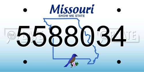 5588034 Missouri License Plate