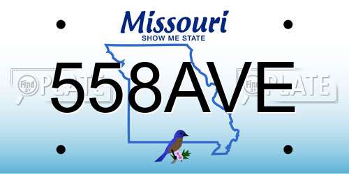 558AVE Missouri License Plate