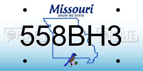 558BH3 Missouri License Plate