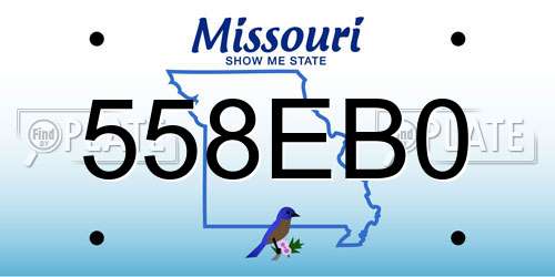 558EB0 Missouri License Plate