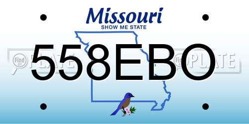 558EBO Missouri License Plate