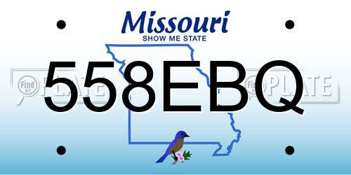 558EBQ Missouri License Plate