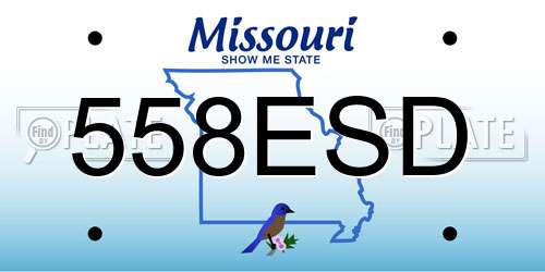 558ESD Missouri License Plate