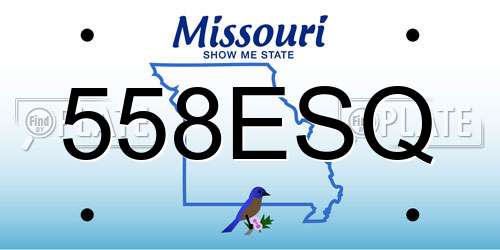 558ESQ Missouri License Plate