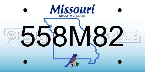 558M82 Missouri License Plate